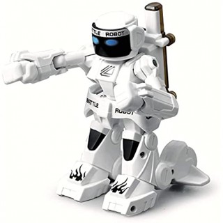 Robot de boxe somatosensoire 2,4 G avec télécommande pour deux personnes Jouet intelligent pour la compétition Blanc 7 x 6,5 x 9,5 cm